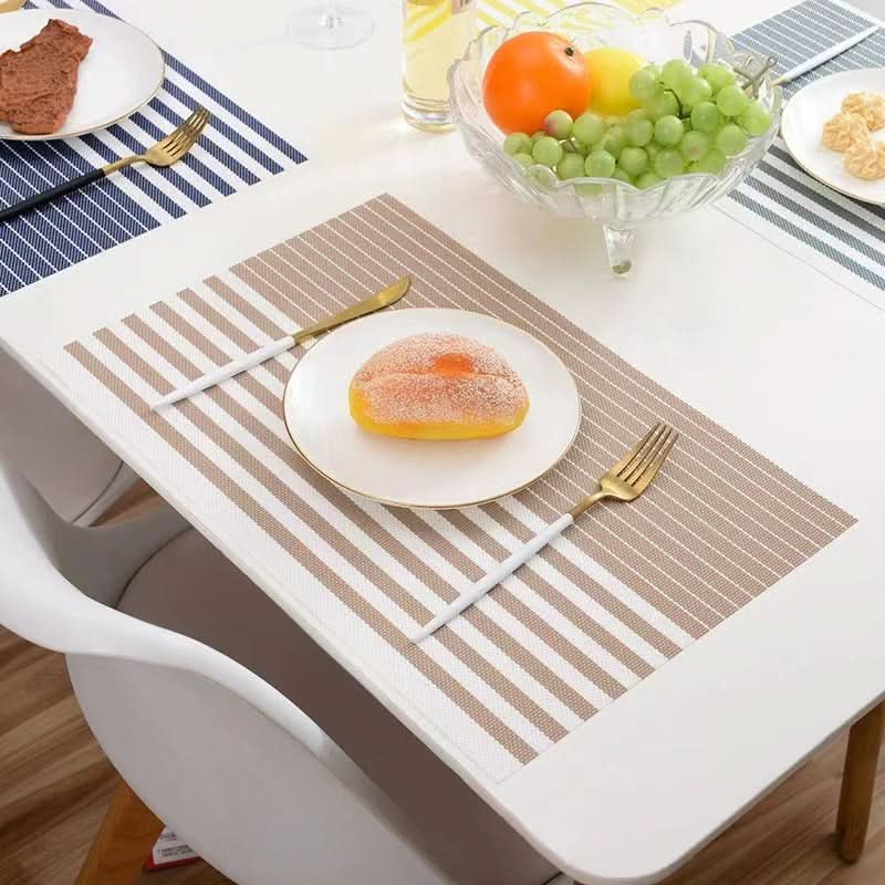 Striped PVC Placemats for Dining Table
