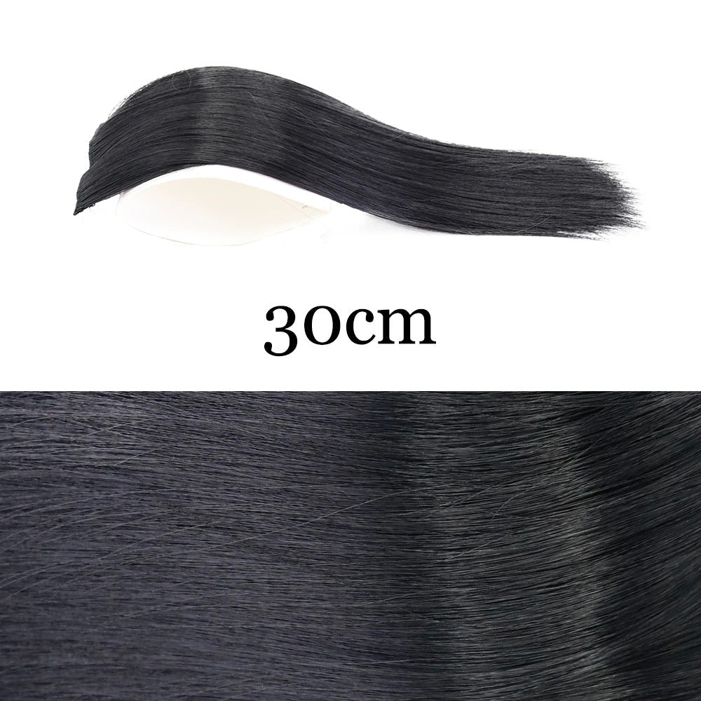 Straight Hair Root Pad Wig Piece for Women – Volumizing Fluffy High-Top Insert (Black)