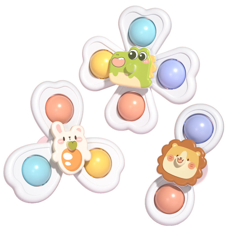Baby Suction Spinning Toy with Music & Teether – Rotating Flower Sensory Toy