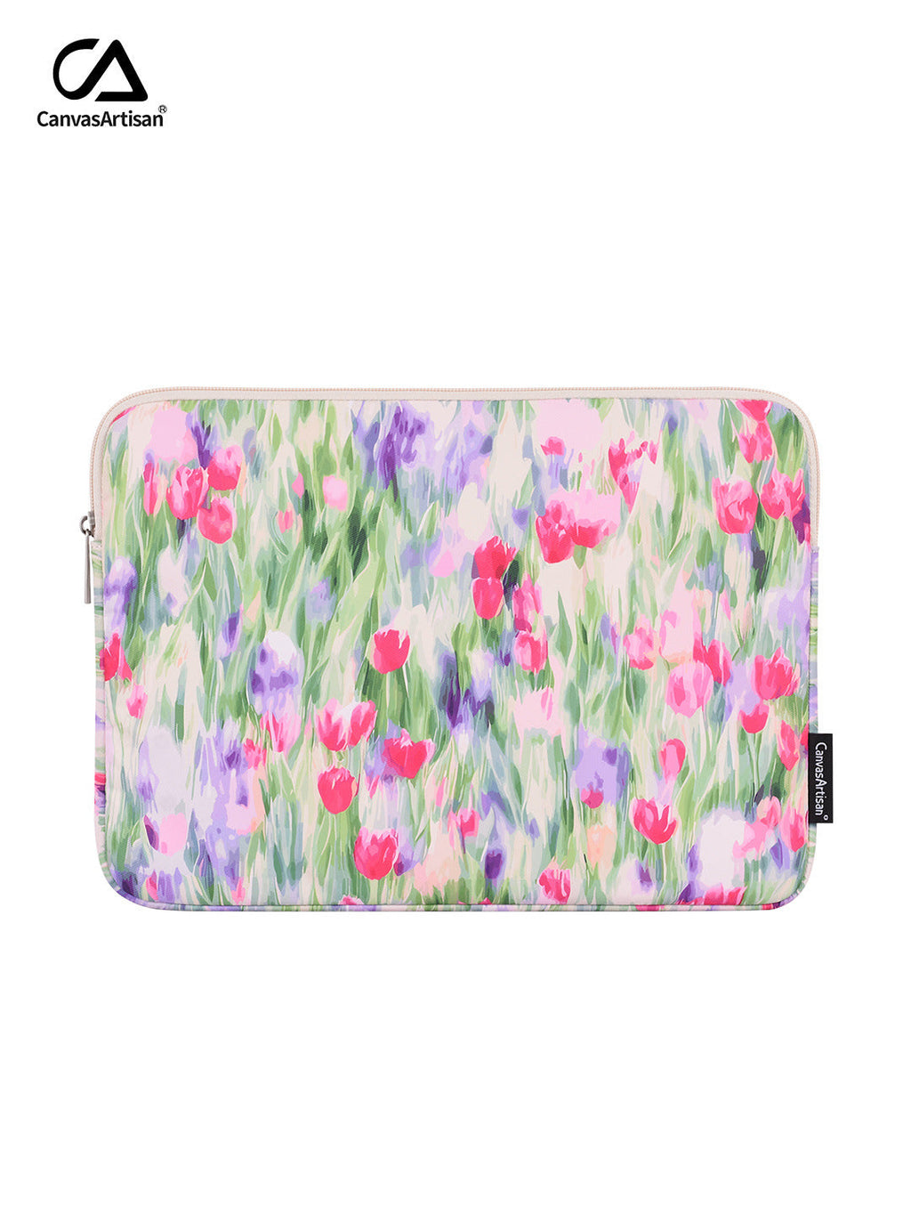 Tulip Printed Waterproof Laptop Sleeve – Shock-Resistant Floral Case for 11–15" Devices