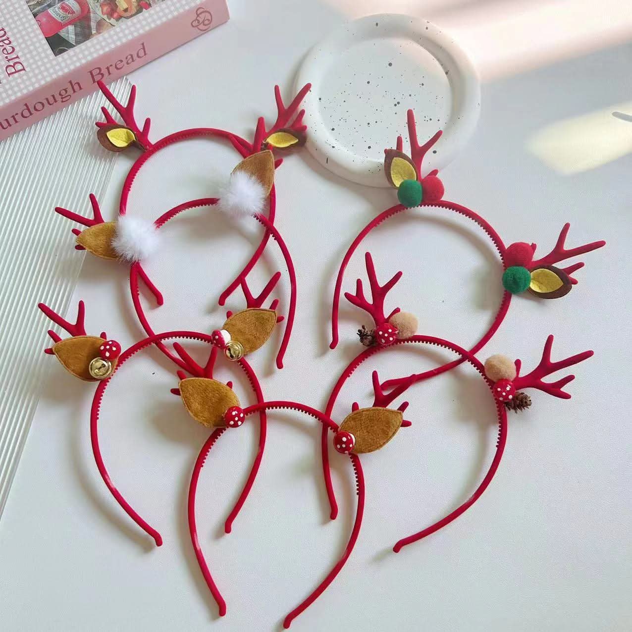 Christmas Red Antler Headband for Kids & Adults