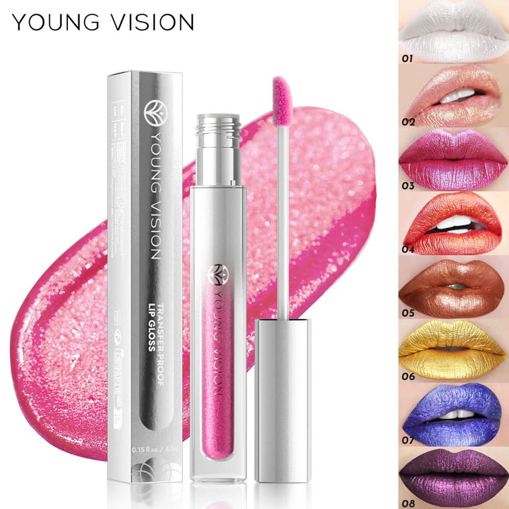 YOUNG VISION Diamond Lip Gloss – Non-Sticky, Multi-Use Pearlescent Makeup