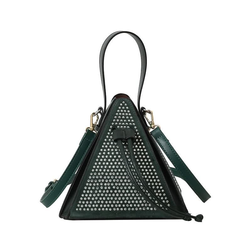 Fashionable Triangle Handbag with Diamond Detail