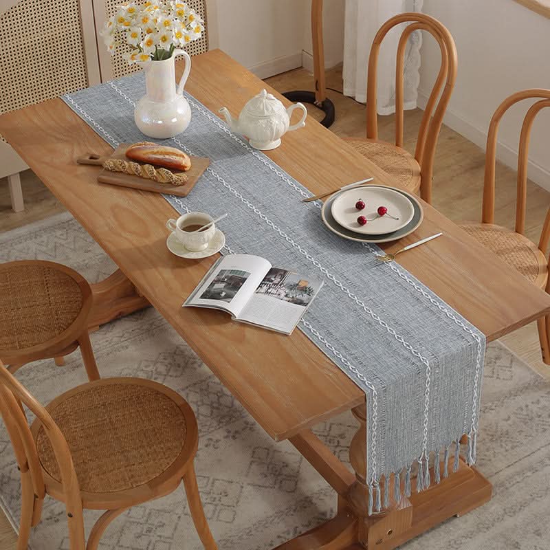 Table Flag Cotton & Linen Table Cloth – Handmade with Tassels