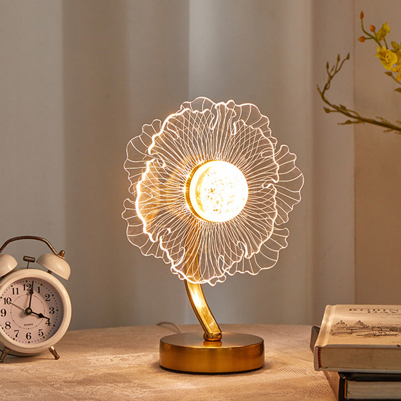 Modern Windmill Acrylic LED Table Lamp – USB Bedside Light