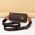 Women's Retro PU Leather Plaid Crossbody Bag – Chic Cylindrical Shoulder Bag