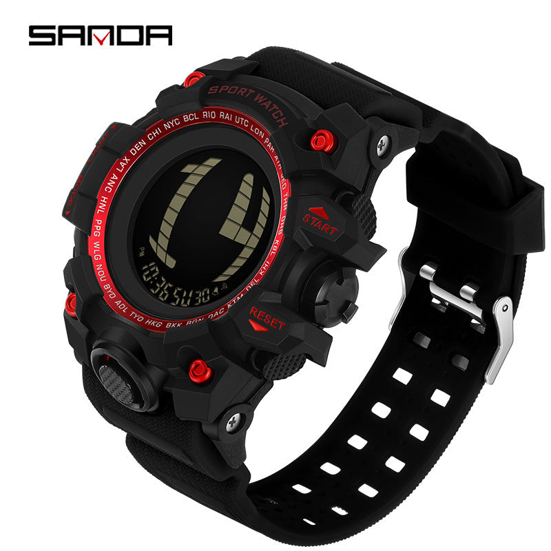 SANDA Men's Multifunctional Sports Digital Watch – Waterproof Luminous Watch with Alarm