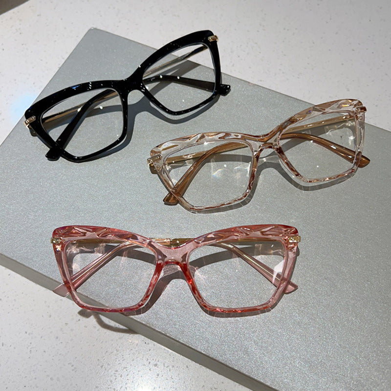 Cat-eye Anti-Blue Light Glasses for Women – Irregular Frame Trendy Flat Eyewear