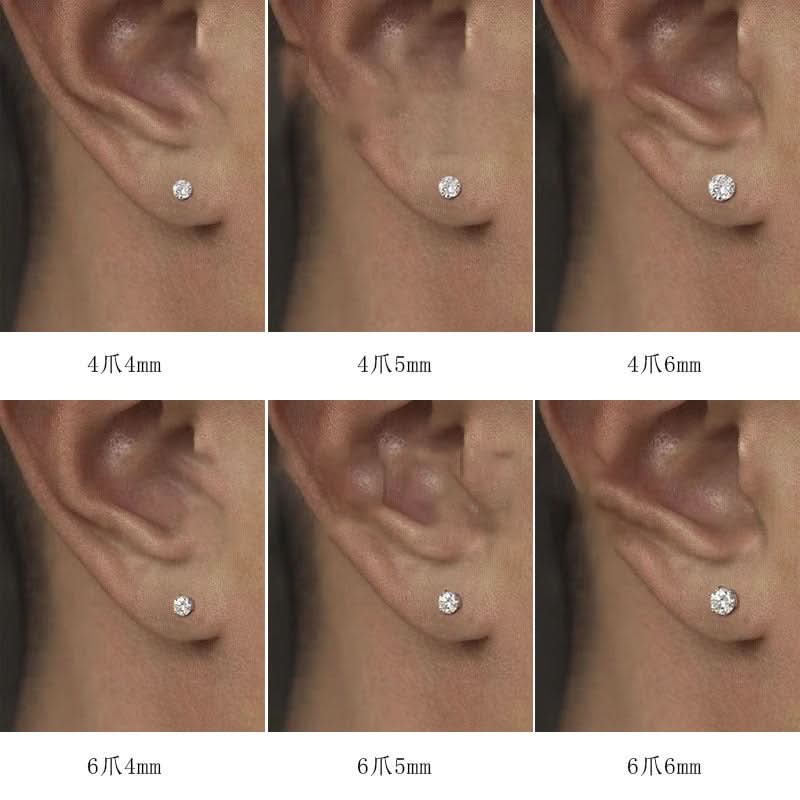Men’s Trendy Six-Claw Zircon Stud Earrings - Hip-Hop Jewelry