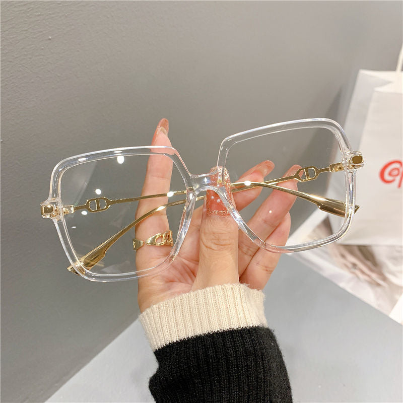 Large Frame Anti-Blue Light Glasses | Trendy Metal Eyewear for Everyday Screen Protection