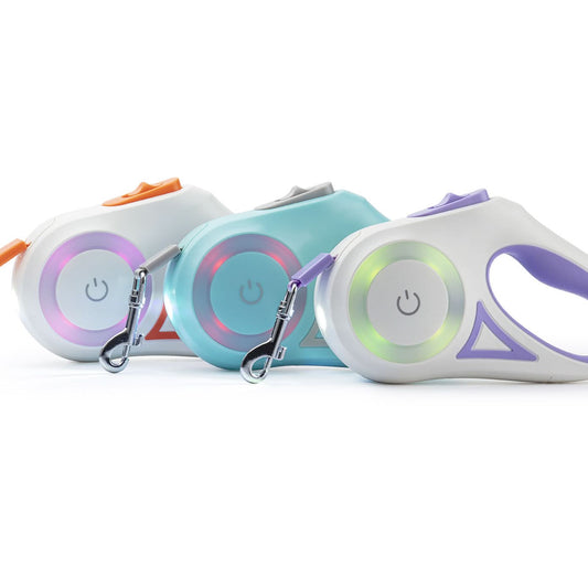 Retractable Two-Color Dog Leash – Stylish & Durable