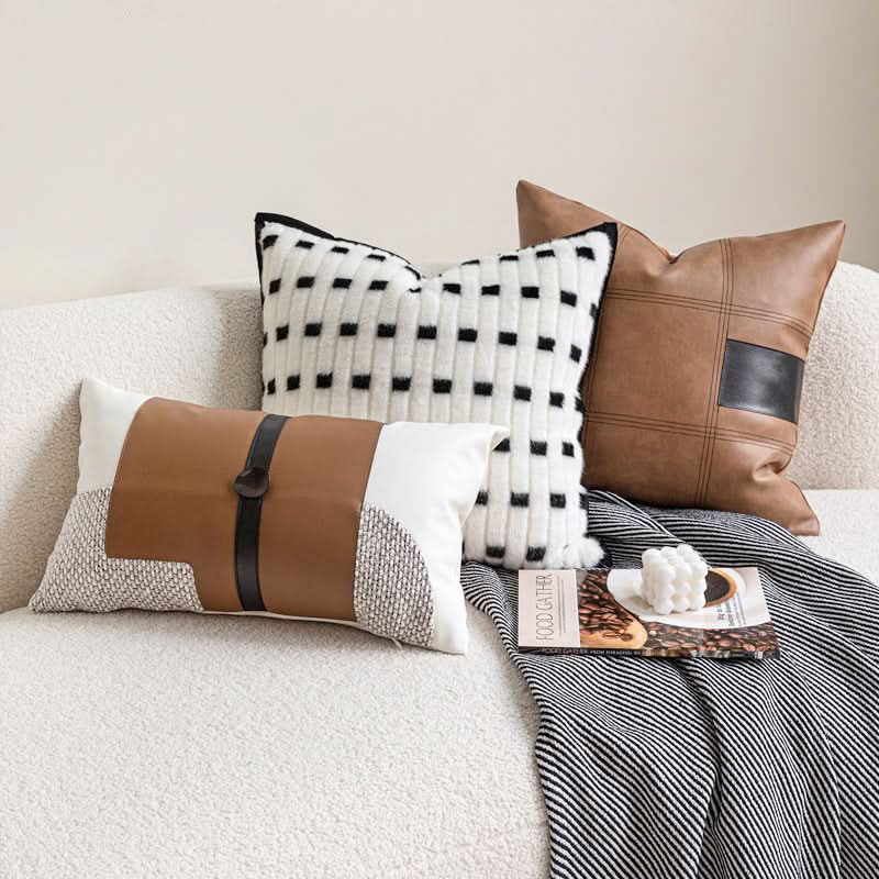 High-End Light Luxury Modern Leather Pillow Cover