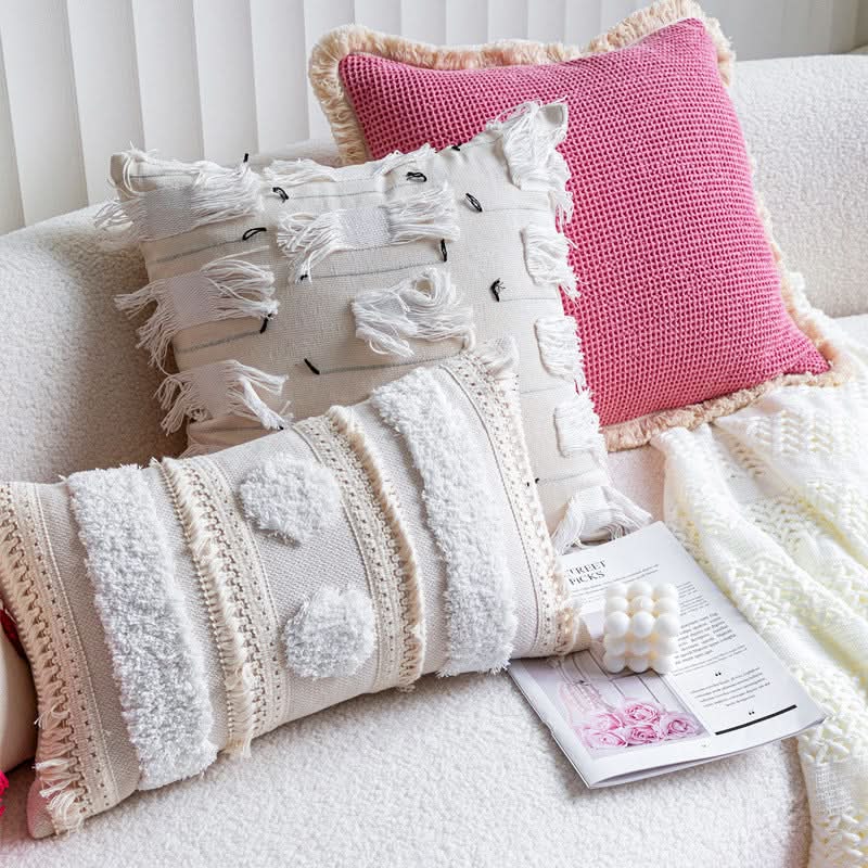 Rose Red Jacquard Girl Style Pillowcase