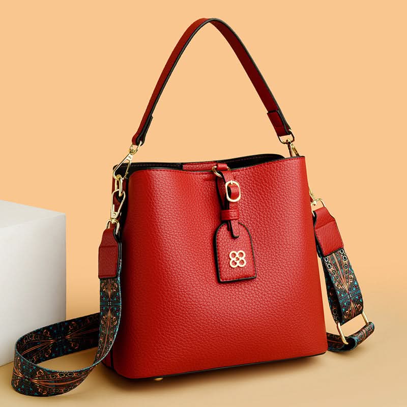 Women's Large-Capacity Stylish PU Leather Bucket Bag – Handbag for Work & Travel
