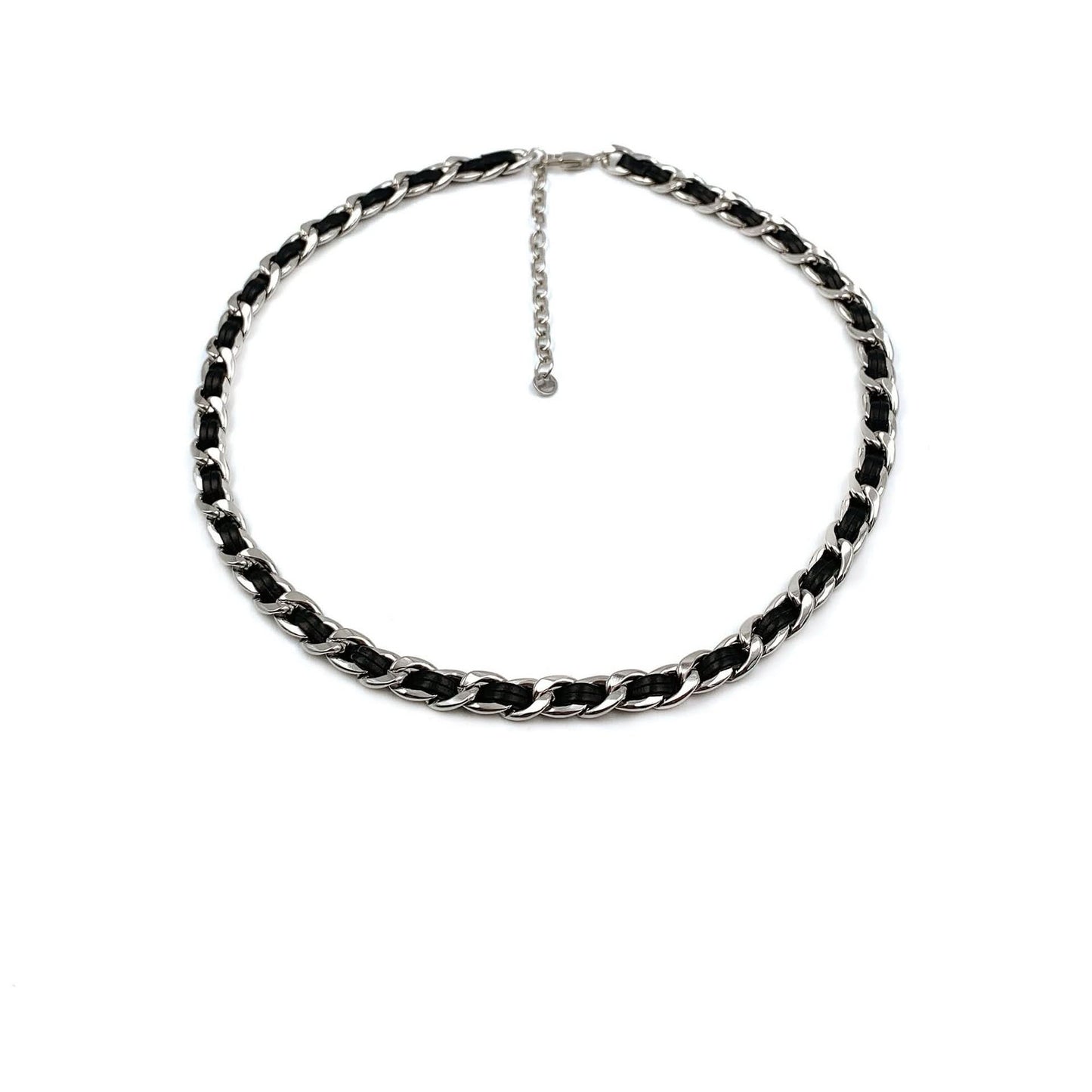 Men’s Minimalist Black Titanium Steel Necklace – Trendy Chain