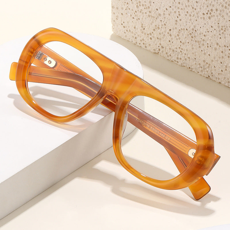Acetate Oval Sunglasses – Minimal Mirror Finish, Lightweight European-Style Frame