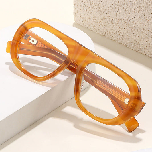 Acetate Oval Sunglasses – Minimal Mirror Finish, Lightweight European-Style Frame