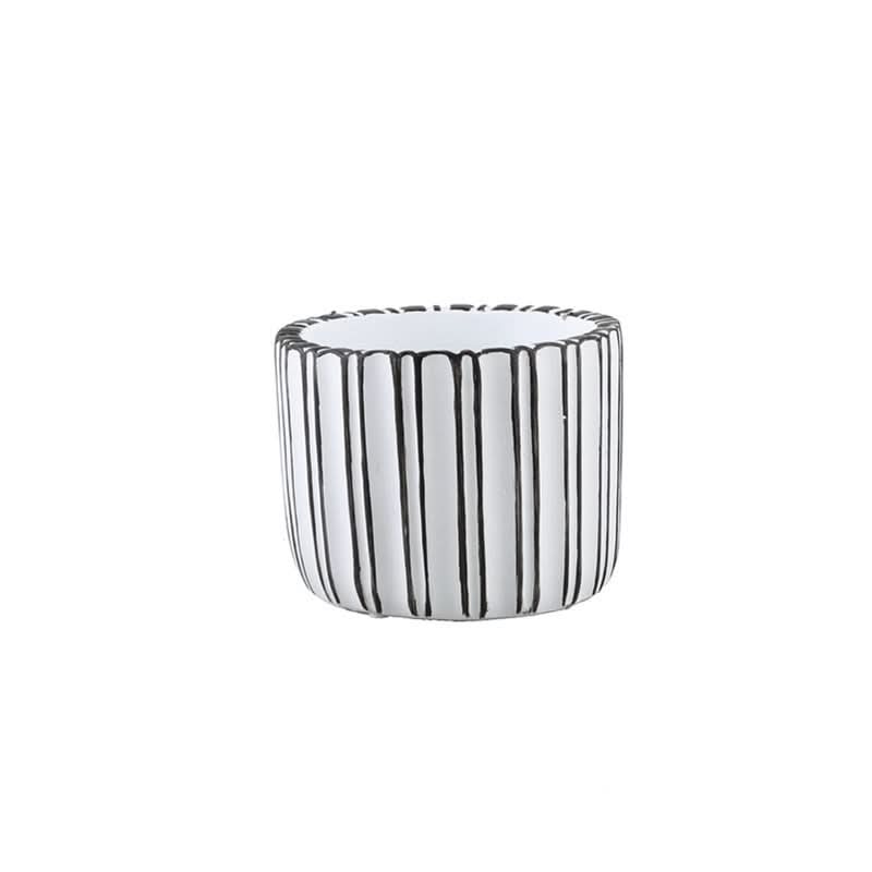 Creative Cement Succulent Basin - 3D Lines Flower Pot