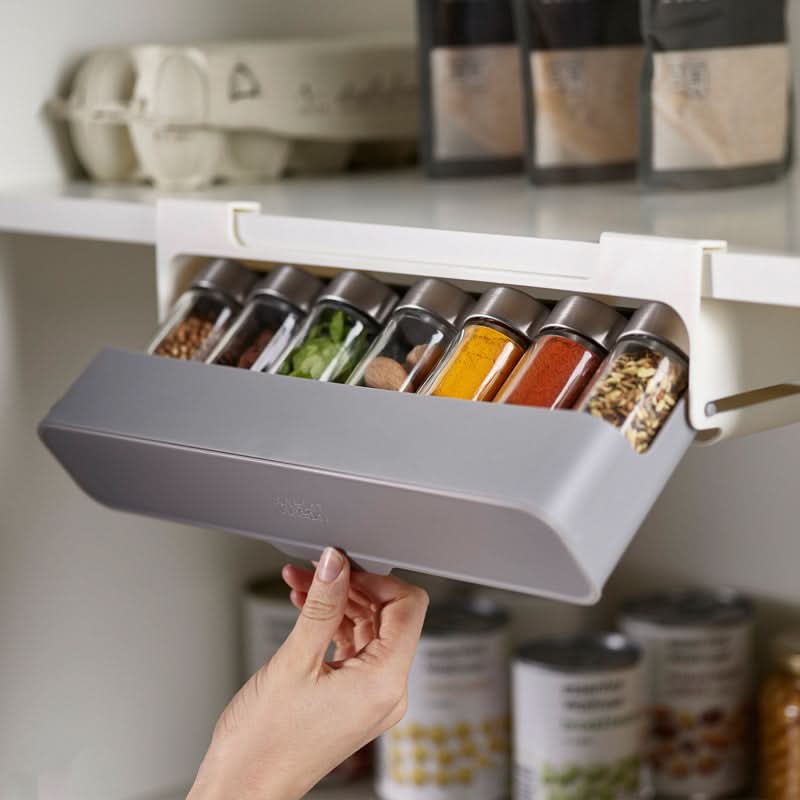 Wall-Mounted Spice Organizer Set, Punch-Free