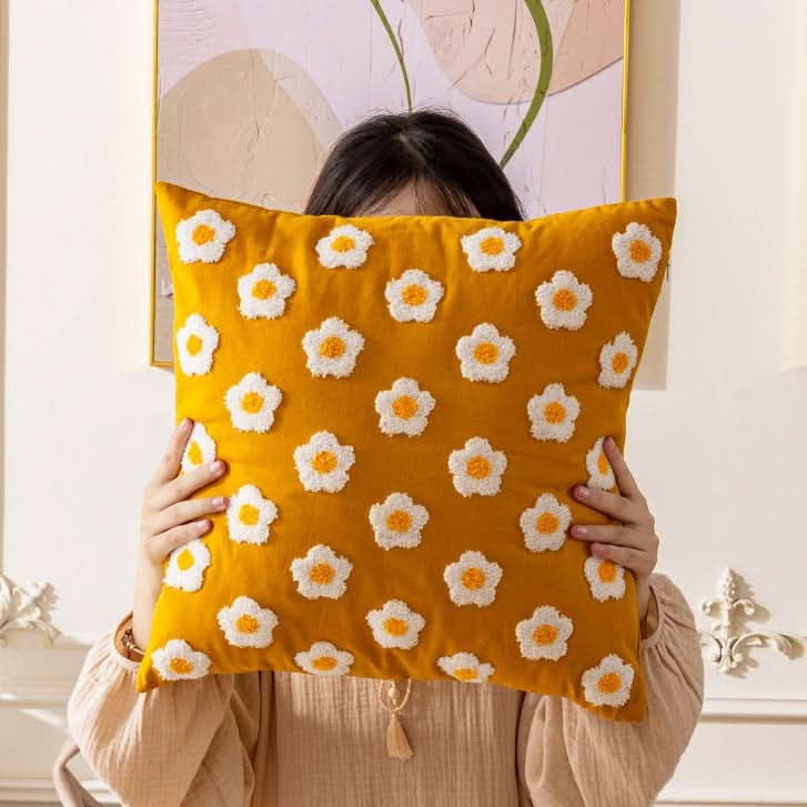 Pastoral Style Embroidered Flower Pillowcase