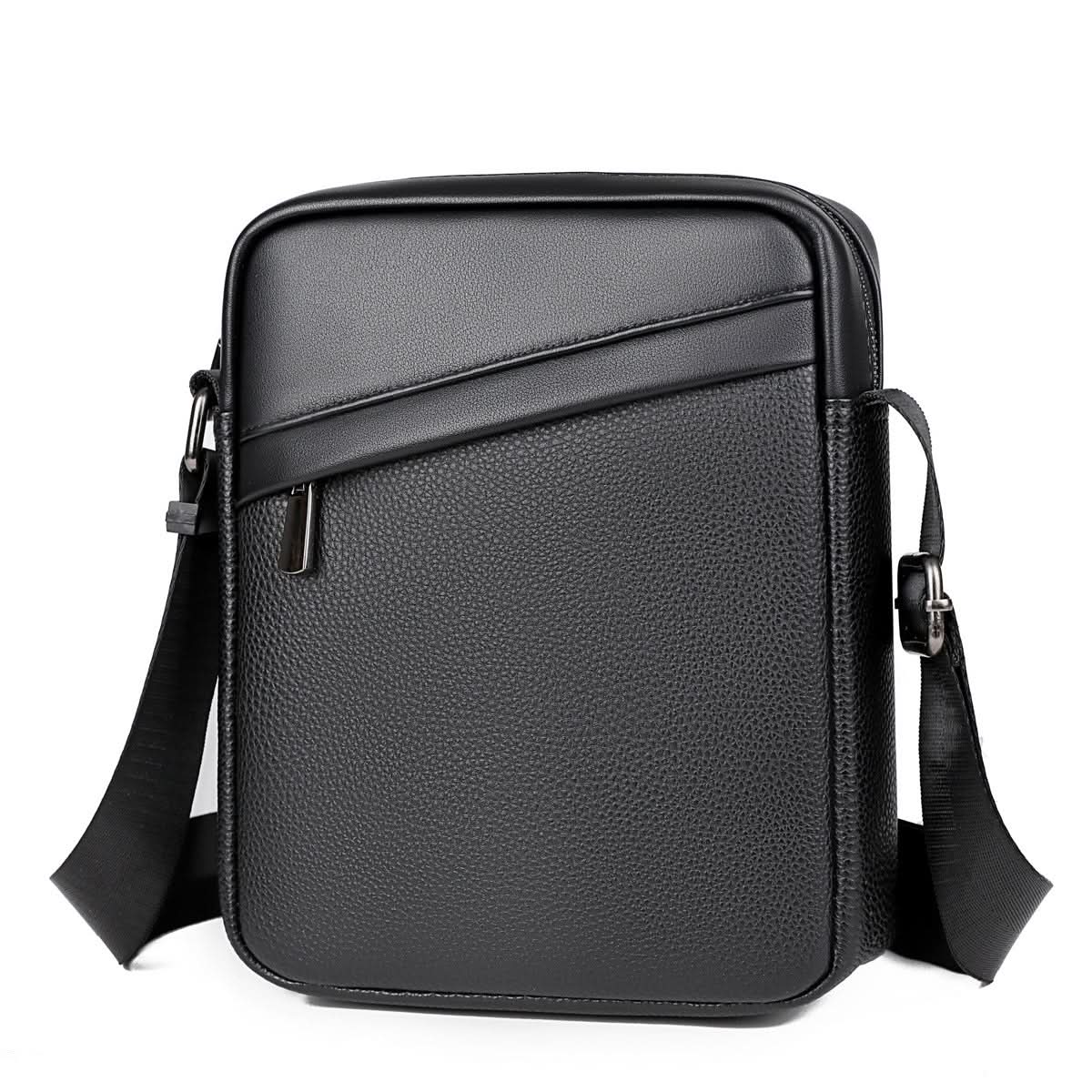 Men's PU Leather Shoulder Messenger Bag – 8-Inch Crossbody Bag