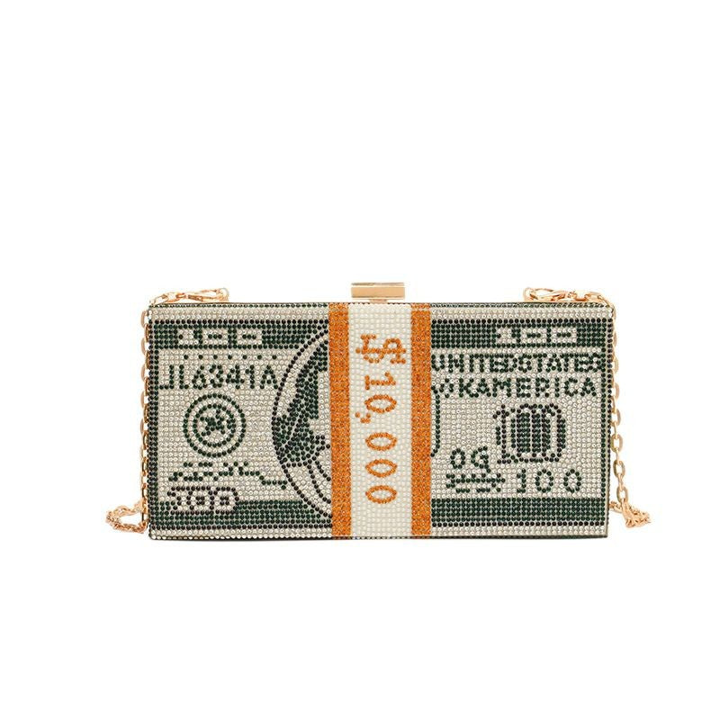 Acrylic Box Crossbody Bag for Women – Diamond Sequin Small Square Bag with Chain Strap