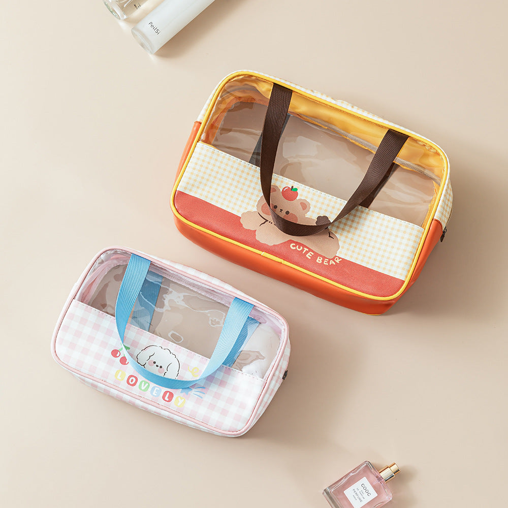 Transparent Toiletry Bag – Wet & Dry Separation PU Travel Cosmetic Organizer (Set of 4)