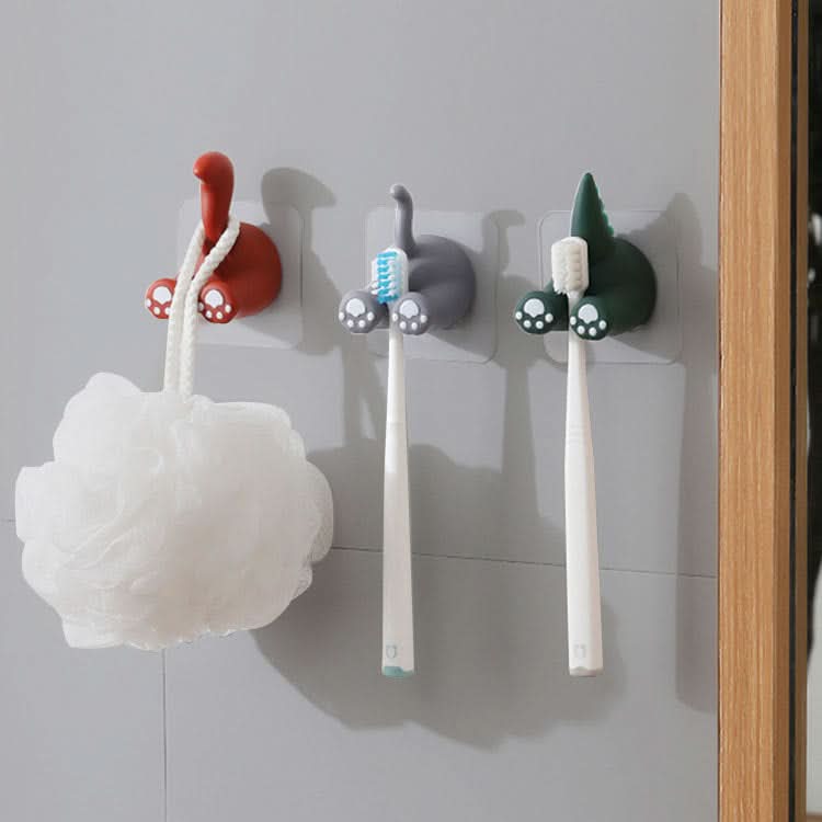 Toothbrush Holder – No-Punch Hook Rack for Kids, Fun Animal Design