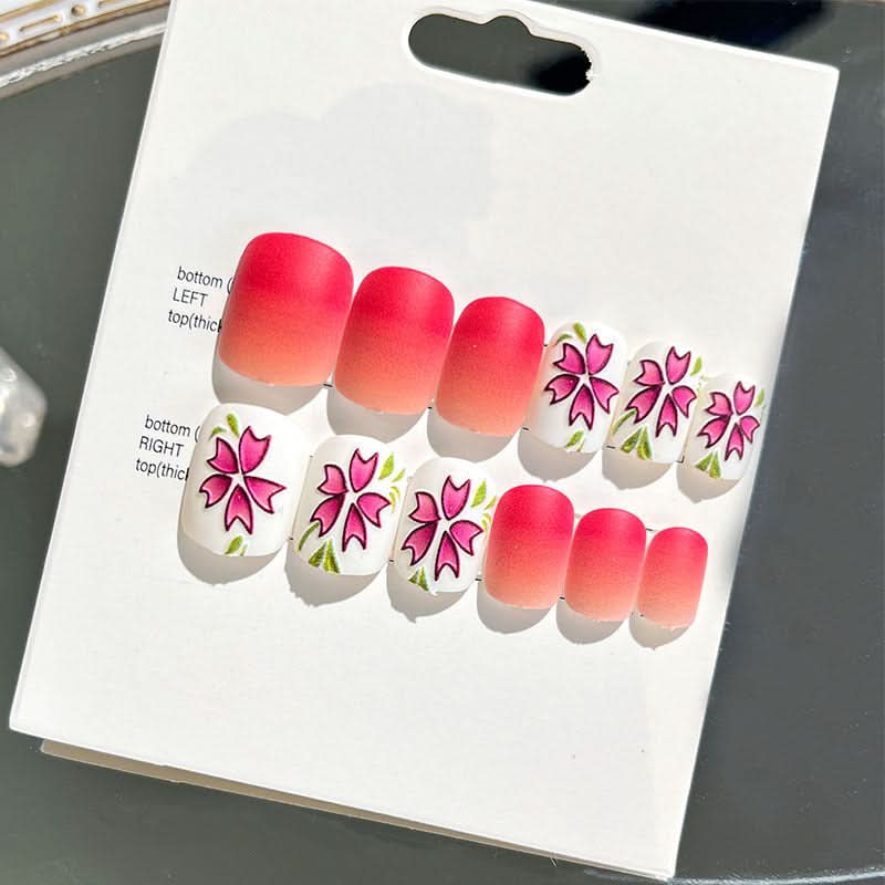 Wearable Embossed Short Bride Nail Art – Finished 3D False Nail Stickers