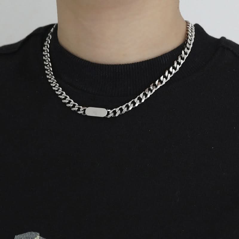 Men’s Titanium Steel Cuban Chain – Hip-Hop Clavicle Necklace