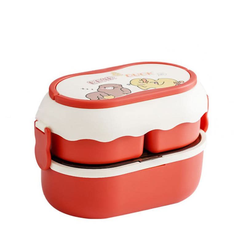 Cute Double-Layer Microwave-Safe Bento Box for Kids