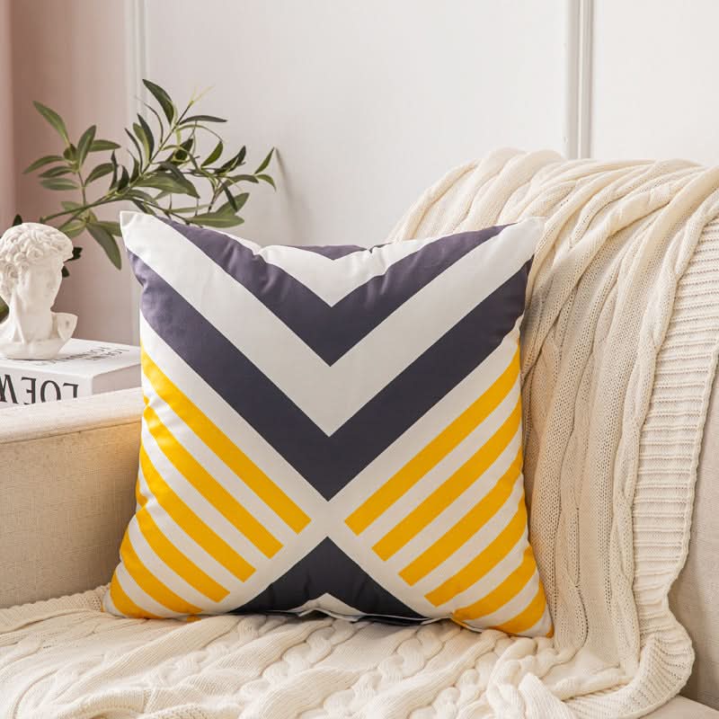 Double-Sided Short Plush Geometric Pillow Covers (Set of 2)