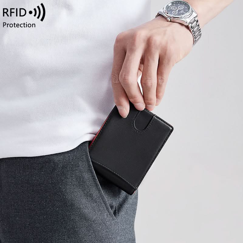 Men’s RFID Blocking Leather Wallet – Slim Bifold Card Holder