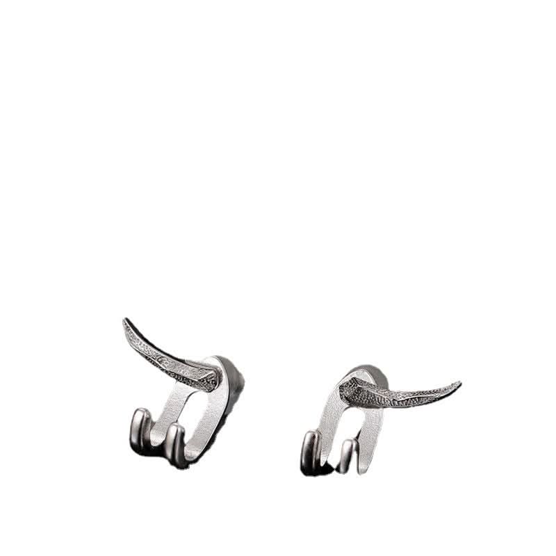 Men’s Minimalist Geometric Stud Earrings – Trendy Silver-Tone Jewelry