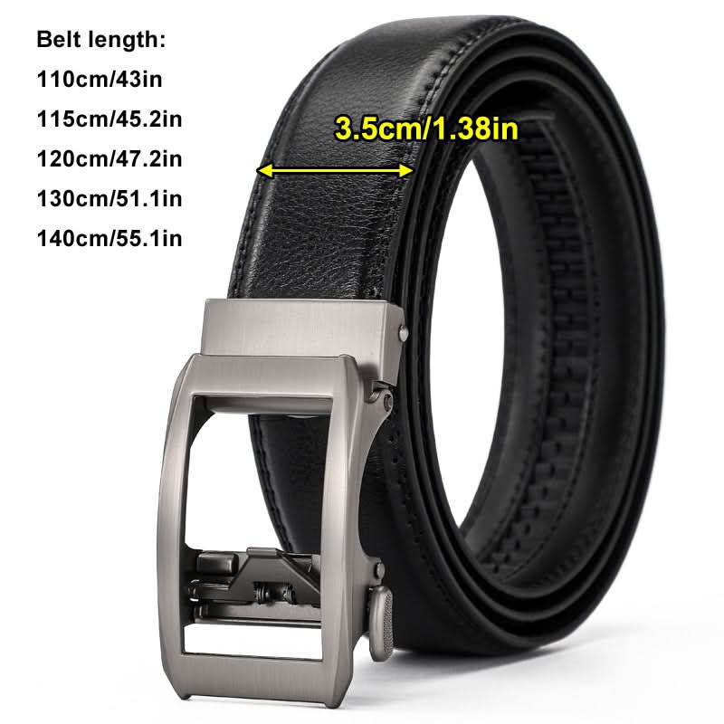 Men’s Leather Automatic Buckle Belt – Adjustable Belt