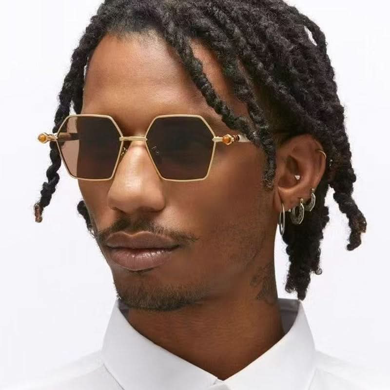 Men’s Polygonal Sunglasses – High-End Fashion Shades with UV Protection