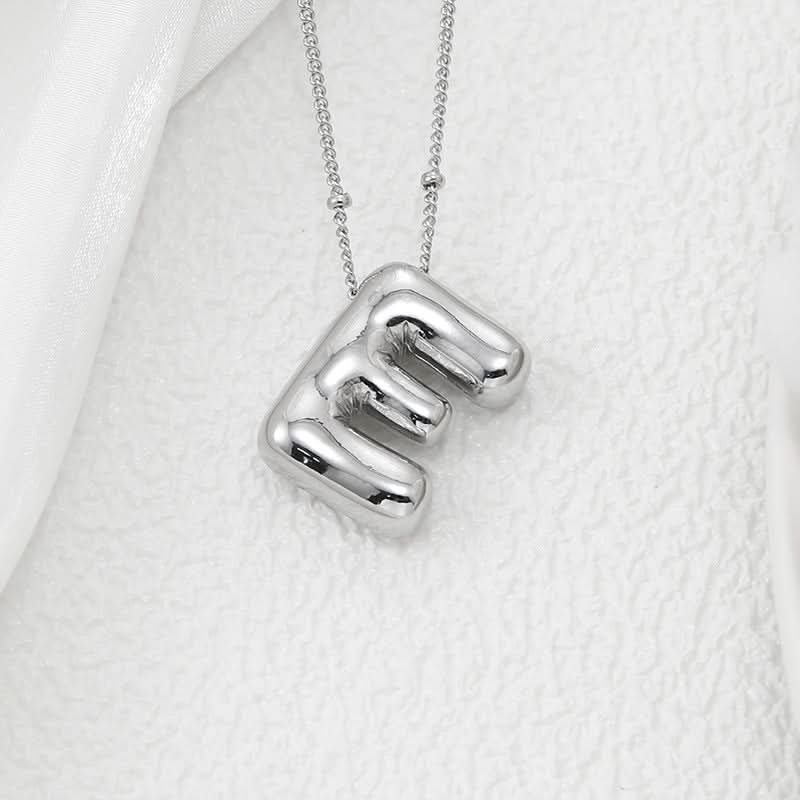 Silver-Plated Alphabet Pendant Necklace – Hip-Hop Style