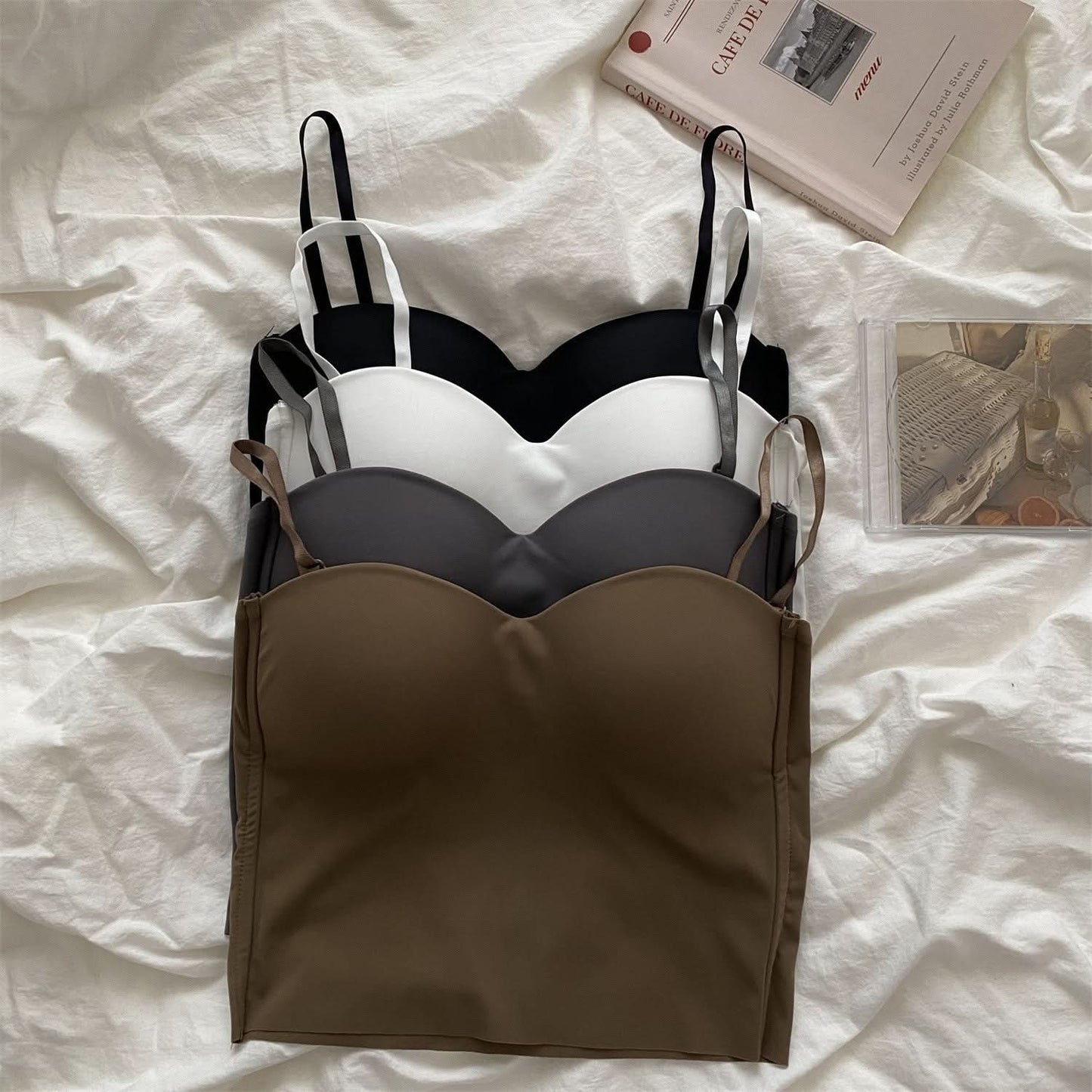 Ice Silk Yoga Camisole with Built-In Bra