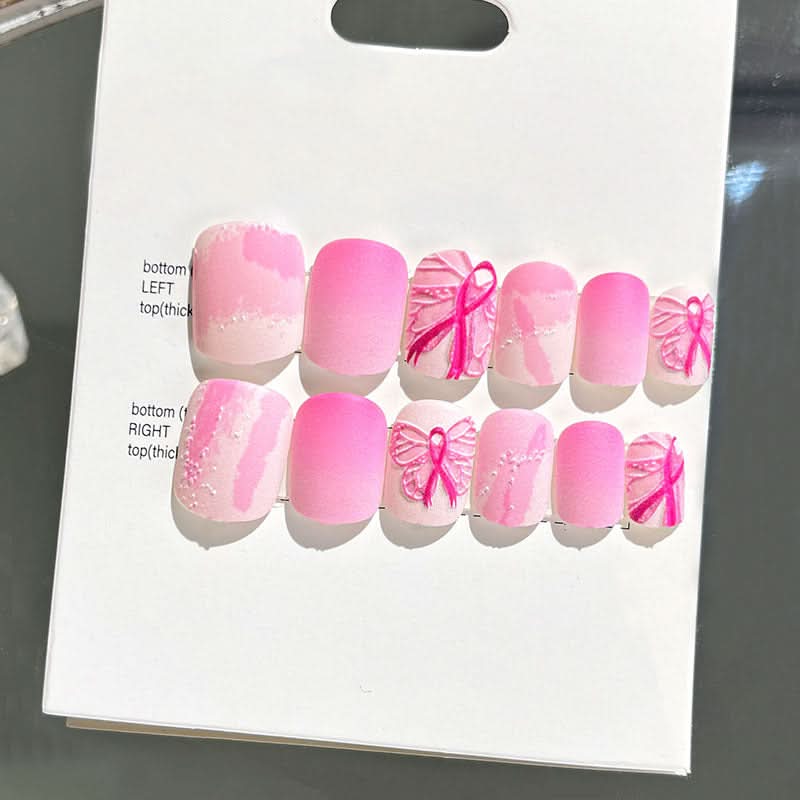 Wearable Embossed Short Bride Nail Art – Finished 3D False Nail Stickers