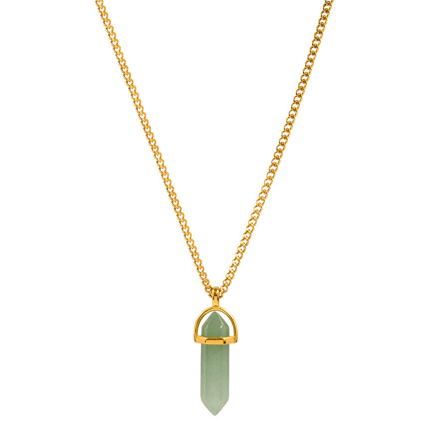 Crystal Point Gemstone Pendant Necklace – Mystic Glam Style Jewelry for Women