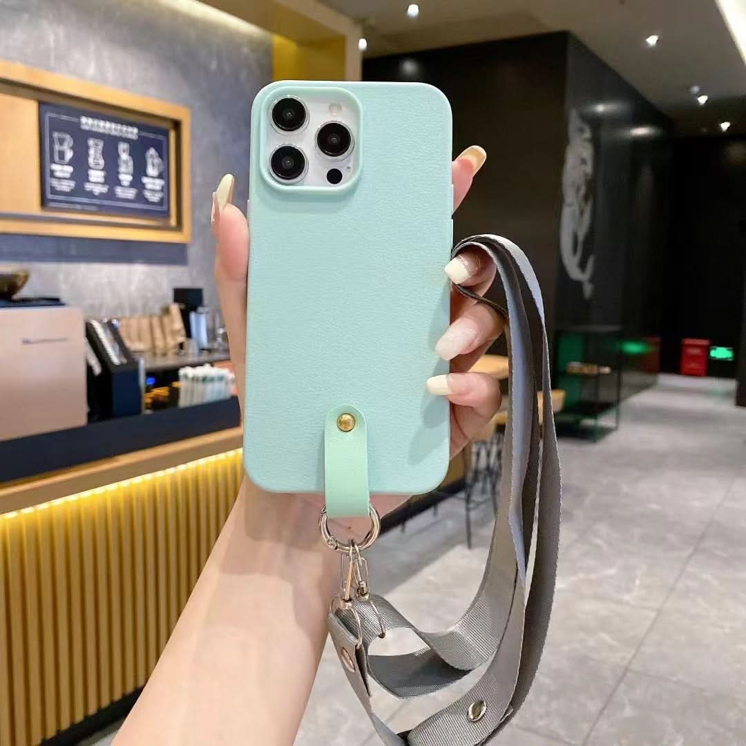Crossbody TPU Leather iPhone Case, Drop-Resistant