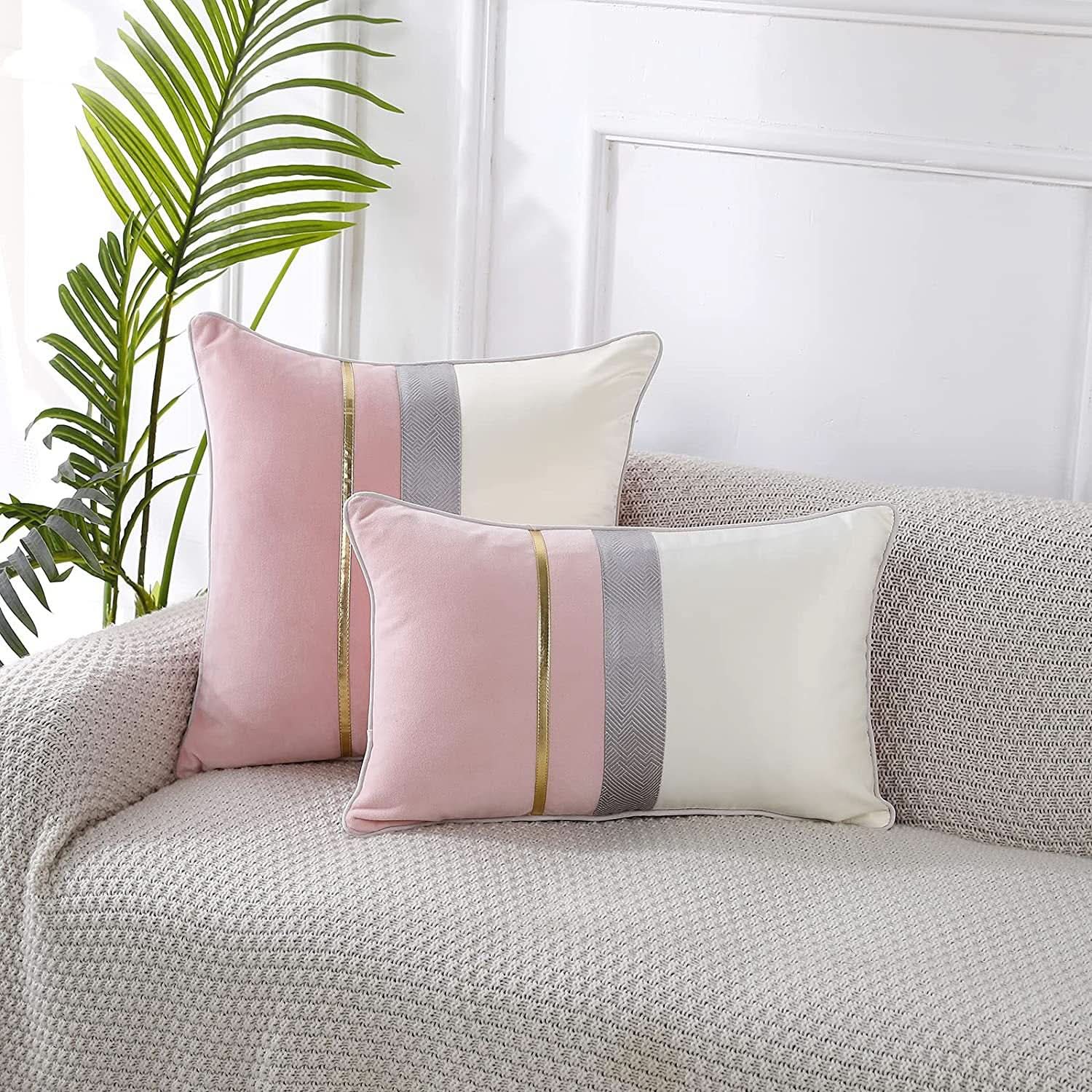 Spliced Solid Color Square & Rectangular Pillow