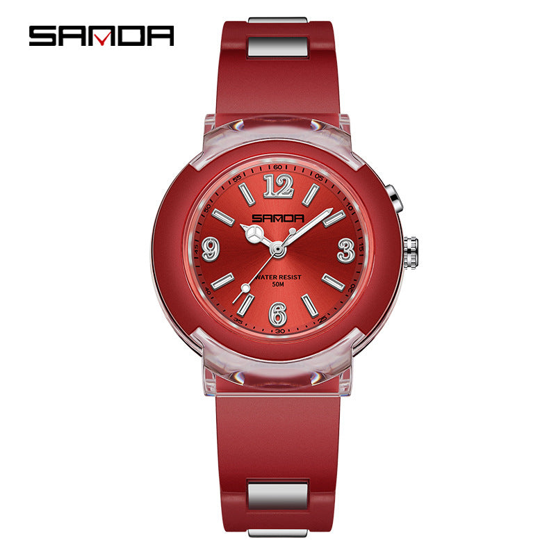 Sanda Kids Waterproof Quartz Watch – LED Light Analog Sports Watch for Boys & Girls