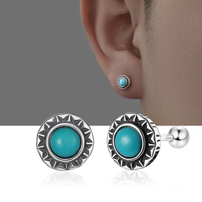 Unisex Retro Green Ear Studs