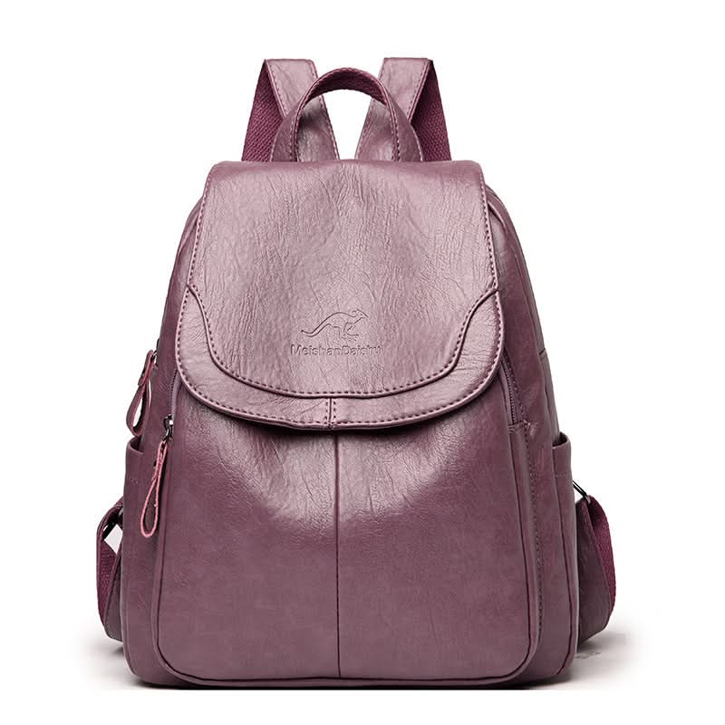Women's Soft Leather Backpack – With Hidden Zipper Pockets