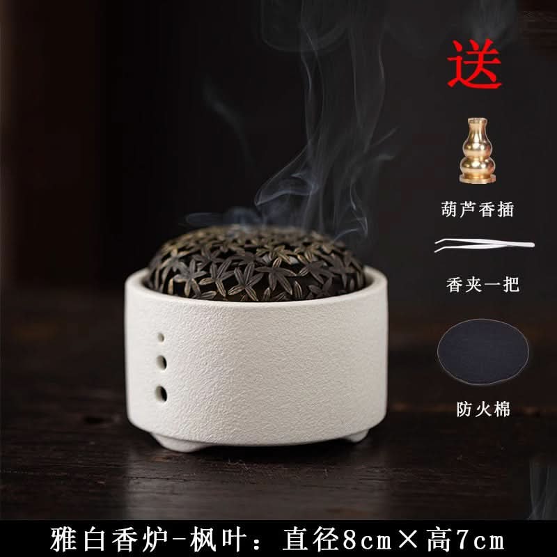 Creative Ceramic Incense Burner - Line Design for Sandalwood & Agarwood