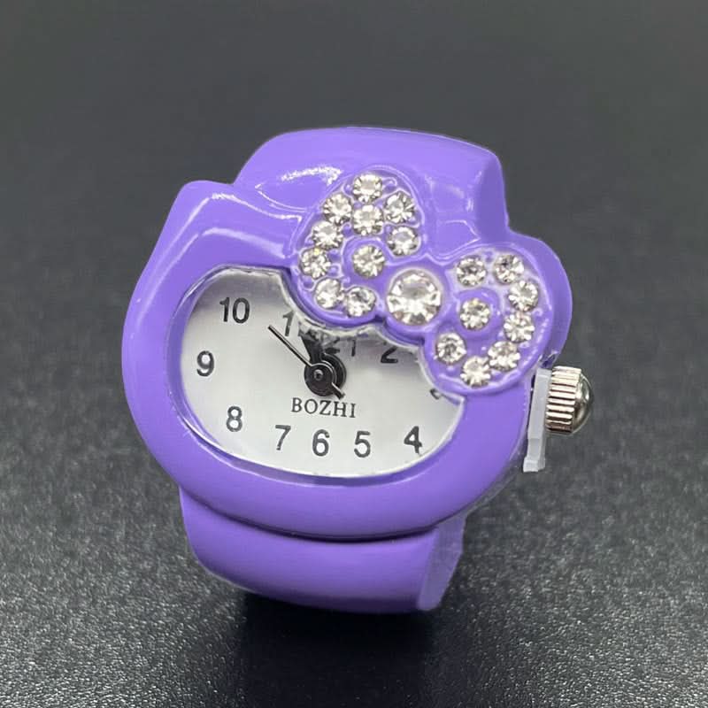 Women's Diamond Ring Watch – Elegant Quartz Finger Watch