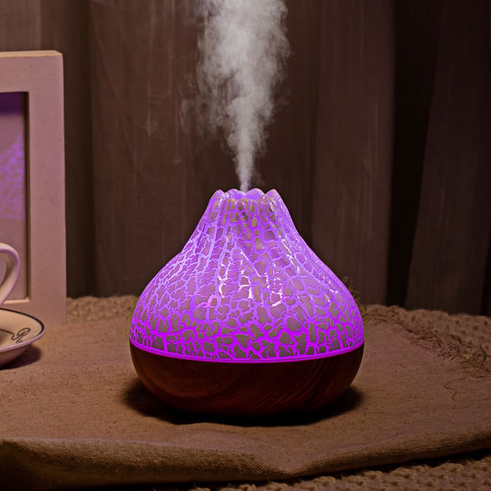 USB Volcano Flame Humidifier – Large Mist, Silent Ultrasonic