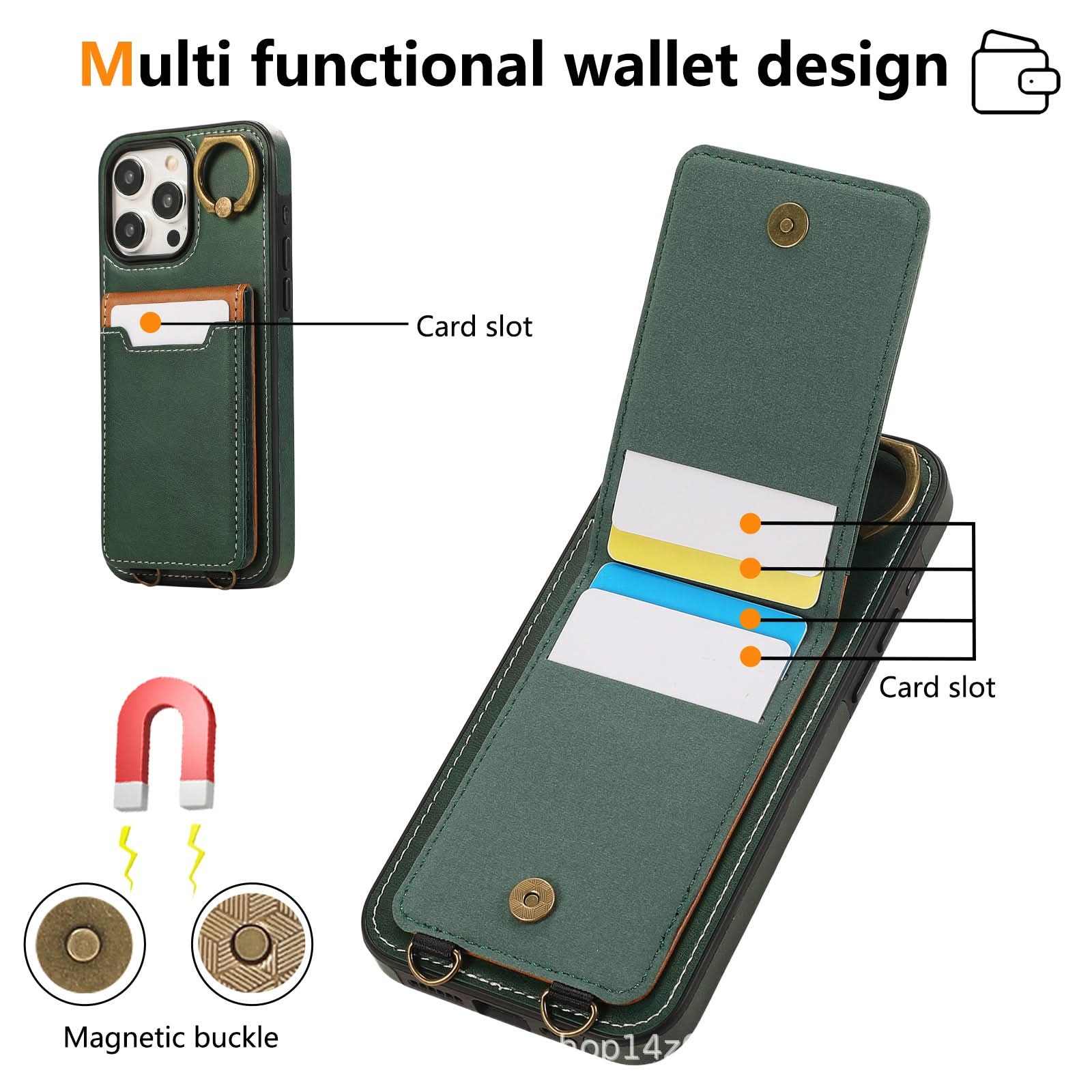 Multi-Function Leather Wallet Case for iPhone