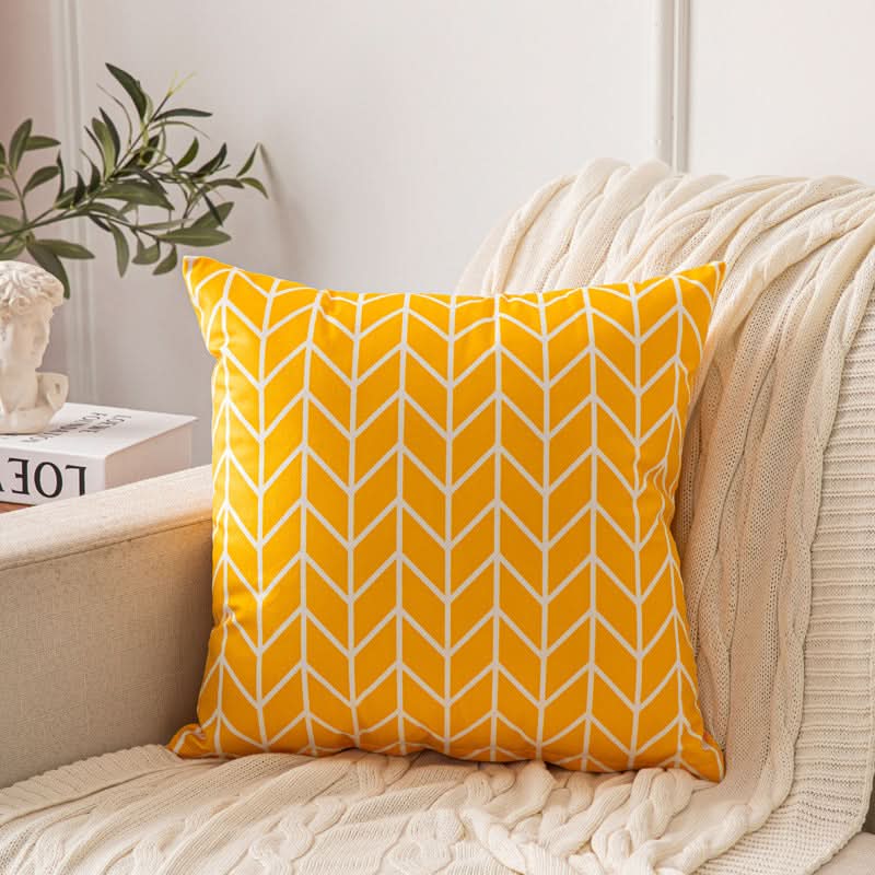 Double-Sided Short Plush Geometric Pillow Covers (Set of 2)